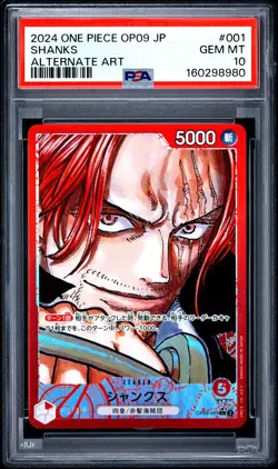 2024 ONE PIECE JPN OP09-EMPERORS IN THE NEW WORLD ALT ART #001 SHANKS PSA 10 - Image 1