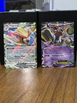 Nintendo Pokemon TCG Holo 2-Card Lot Pidgeot ex 164/197 Hoopa-EX English Promo - Image 1