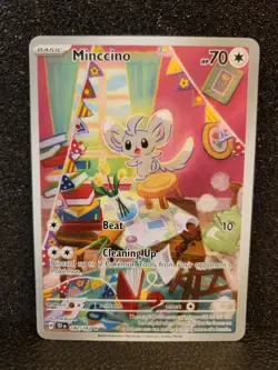 Pokemon TCG Minccino Holo Illustration Rare Card Temporal Forces 182/162 NM - Image 1