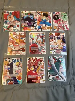 Round1 One Piece Promo Cards Full Set Of All 10 Characters! Mint Condition! - Image 1