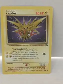 Zapdos 30/62 Fossil Set RARE Pokemon Card Non Holo - Image 3