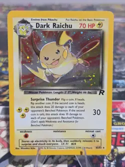 Pokemon - Dark Raichu 83/82 - Team Rocket Secret Rare Holo - NM LP - SWIRL - Image 1