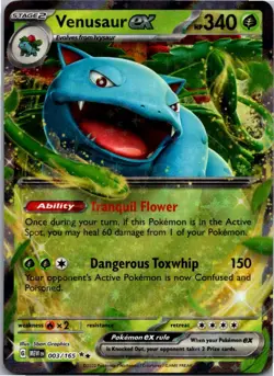 Venusaur ex 003/165 Double Rare 151 Pokemon Holo Near Mint - Image 1