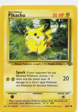 Pikachu 60/64 Common Jungle Pokemon Unlimited Near Mint - Image 1