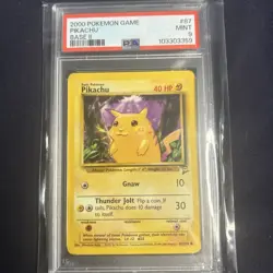 Pokemon PSA 9 PIKACHU 87/130 - BASE SET 2 - COMMON NON HOLO - MINT - Image 1