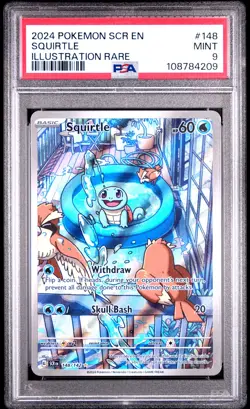 2024 POKEMON SCR EN-STELLAR CROWN ILLUSTRATION RARE #148 SQUIRTLE PSA 9 - Image 1