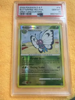 2008 Pokemon Great Encounters Butterfree Reverse Holo Rare #14 PSA 10 Gem Mint - Image 1