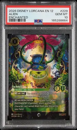 Disney Lorcana Alien True Believer Enchanted Wilds Unknown PSA 10 GEM MINT - Image 1