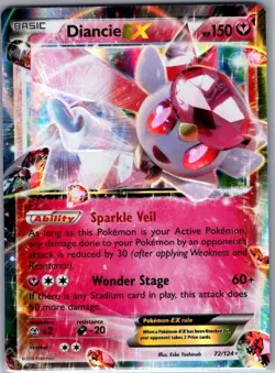 Diancie EX 72/124 XY - Fates Collide - Pokemon Card - NM - Image 1