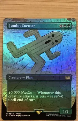 MTG - Jumbo Cactuar - FOIL Borderless Rare #343 - Final Fantasy NM - Image 1