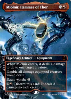 Mjolnir, Hammer of Thor (Borderless) (0339) 339 Marvel Super Heroes MTG NM - Image 1