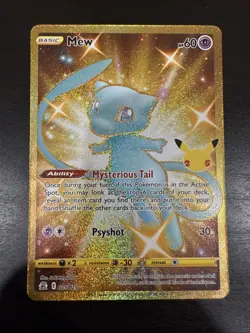 Pokemon TCG Celebrations Shiny Mew Gold 25/25 Pokemon Full Art Holo Secret Rare - Image 1