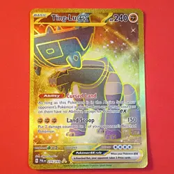 Pokemon TCG Ting-Lu ex 275/193 SV02 Paldea Evolved Hyper Rare Gold Full Art Holo - Image 1