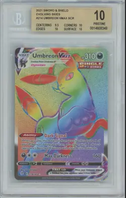 Pokemon Umbreon VMAX Evolving Skies Secret Rare Full Art #214 BGS 10 Pristine - Image 1