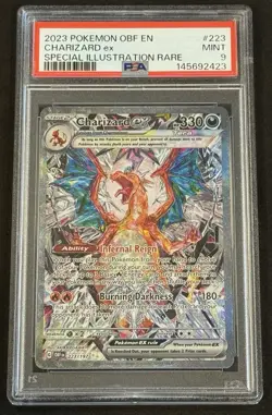 PSA 9 Charizard ex 223/197 Pokemon Obsidian Flames Fast Ship - Image 1