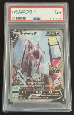 Mewtwo V 072/078 PSA 9 2022 Pokemon Go - Image 1