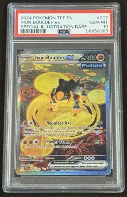 PSA 10 Iron Boulder ex SIR 207/162 Pokemon Temporal Forces Fast Ship - Image 1