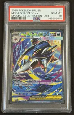 PSA 10 Mega Sharpedo ex 127/094 Pokemon Phantasmal Flames Fast Ship - Image 1