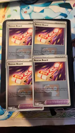 Rescue Board 159/162 Play! Player Pack Pokemon Holo League Promo, 4x Playset - Image 1