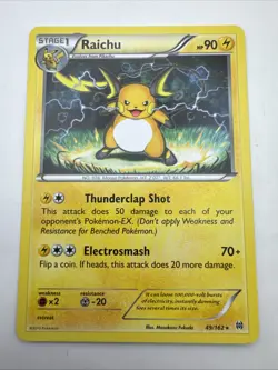 Raichu 49/162 Rare BREAKthrough Pokemon Near Mint - Image 1