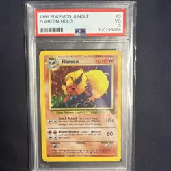 Flareon 3/64 - Jungle Unlimited 1999 - Vintage Pokemon WOTC Holo Rare PSA - Image 1