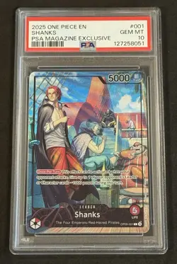 Shanks OP09-001 PSA Magazine Promo PSA 10 Leader Alternate Art One Piece 2025 - Image 1