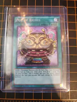 Pot of Riches MP15-EN233 1st Edition Secret Rare YuGiOh! TCG NM With Top Loader - Image 1