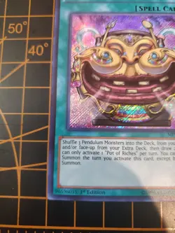 Pot of Riches MP15-EN233 1st Edition Secret Rare YuGiOh! TCG NM With Top Loader - Image 5