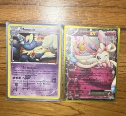 Pokemon TCG Radiant Collection 2-Card Lot: Meowstic RC15 & Sylveon EX RC21 Holo - Image 1
