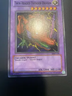 2002 Vintage Yugioh Twin-Headed Thunder Dragon MRD-120 Original Print NM/VLP - Image 3