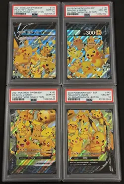 Pikachu V Union 4 Card Set English PSA 10 Partial Sequential (New 2025 Cert) - Image 1