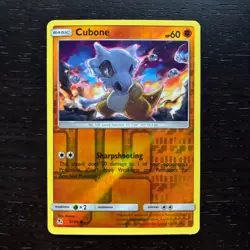 Cubone 37/68 Pokemon Hidden Fates Sun & Moon Reverse Holo Common Card NM - Image 1