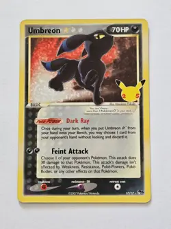 Umbreon 17/17 Celebrations Gold Star 25th Classic Holo Pokemon Card - Near Mint - Image 1