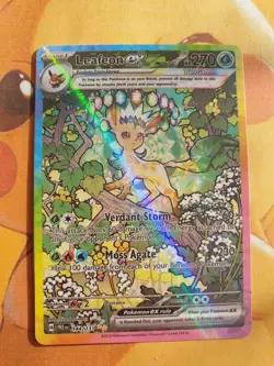 Leafeon EX Prismatic Evolutions 144/131 ⚡CUST0M DISPLAY Card⚡ - Image 1