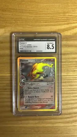 CGC 8.5 Flareon Holo Ex Delta Species 5/114 (2005) Graded Pokemon Card - Image 1