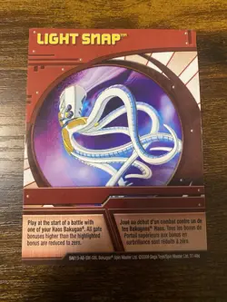 Bakugan Battle Brawlers "LIGHT SNAP" Ability Card 31/48q - Image 1