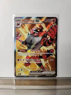 Incineroar EX 187/162 Full Art NM/M Temporal Forces Pokemon Card - Image 1