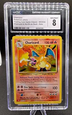 CGC 8 Charizard Holo 003/034 Pokemon TCG Trading Card Game Classic 2023 EN - Image 1