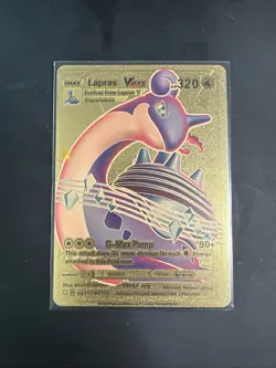 Lapras VMAX Gold Foil TCG Pokemon Card Fan Art 320HP Mint/NM Condition - Image 1