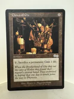 Claws of Gix #290 MTG Urza's Saga (1998) U Regular English Artifact Authentic - Image 1