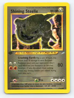 Shining Steelix 112/105 Rare Shining Neo Destiny Pokemon 1st Edition Holo MP - Image 1