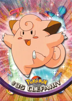 CLEFAIRY #35 - BLUE Logo - NON-HOLO - SERIES 1 - TOPPS Pokemon Card - NM/LP - Image 1