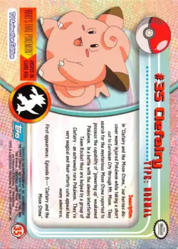 CLEFAIRY #35 - BLUE Logo - NON-HOLO - SERIES 1 - TOPPS Pokemon Card - NM/LP - Image 2