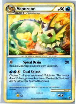 Vaporeon HGSS Undaunted 41/90 Uncommon Heavily Played - Pokemon Card - Image 1