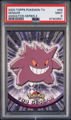 2000 Topps Pokemon TV Gengar Animation Series 2 #94 Blue Logo PSA 9 MINT - Image 1