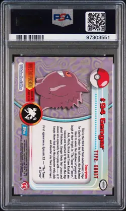 2000 Topps Pokemon TV Gengar Animation Series 2 #94 Blue Logo PSA 9 MINT - Image 2