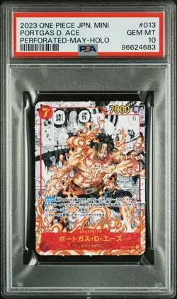 2023 ONE PIECE JAPANESE SAIKYO JUMP MINI Manga #013 PORTGAS D. ACE Holo PSA 10 - Image 1