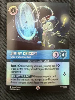Disney Lorcana - Jiminy Cricket - Ghost of Christmas Past - 218/204 Epic Set 11 - Image 1