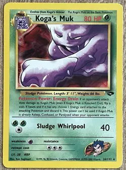 Koga's Muk 26/132 Gym Challenge Rare Stage 1 Regular Wizards Pokemon TCG Card - Image 1