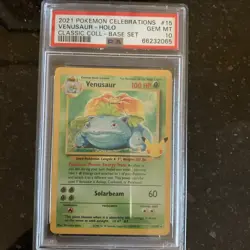 Pokemon Card PSA 10 Venusaur 15/102 Celebrations Classic Collection Holo 2021 - Image 1